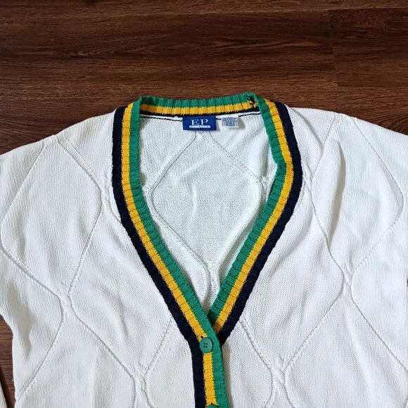 Vintage EP Pro Sweater Cardigan Womens Small Ribbed V-Neck Preppy Golf Outdoor - Picture 3 of 5